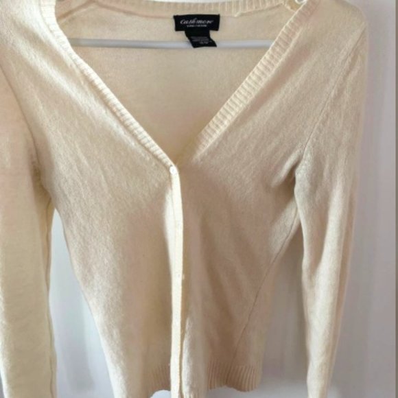 Lord & Taylor 100% cashmere cream colour cardigan - Picture 1 of 2
